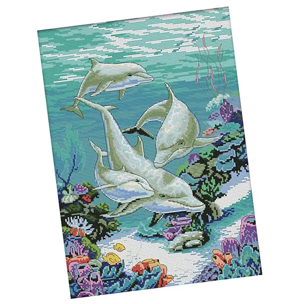Cross Stitch Kit 11CT Counted Animal Pattern Embroidery Painting DIY Craft Kit for Beginners and Adults