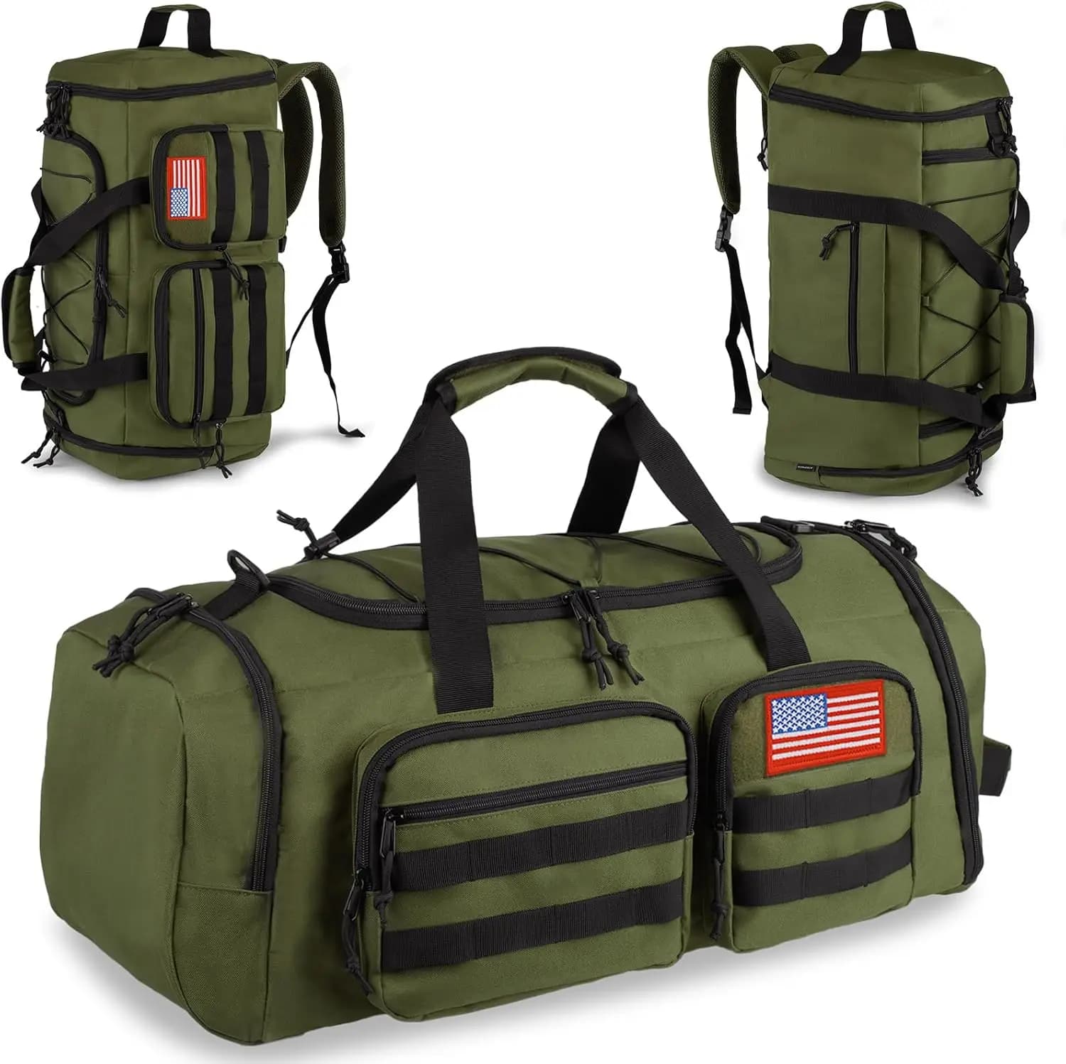 Borsa Sportiva Grande 3 in 1 da 50L con Scomparto per Scarpe, Zaino da Viaggio Resistente all'Acqua