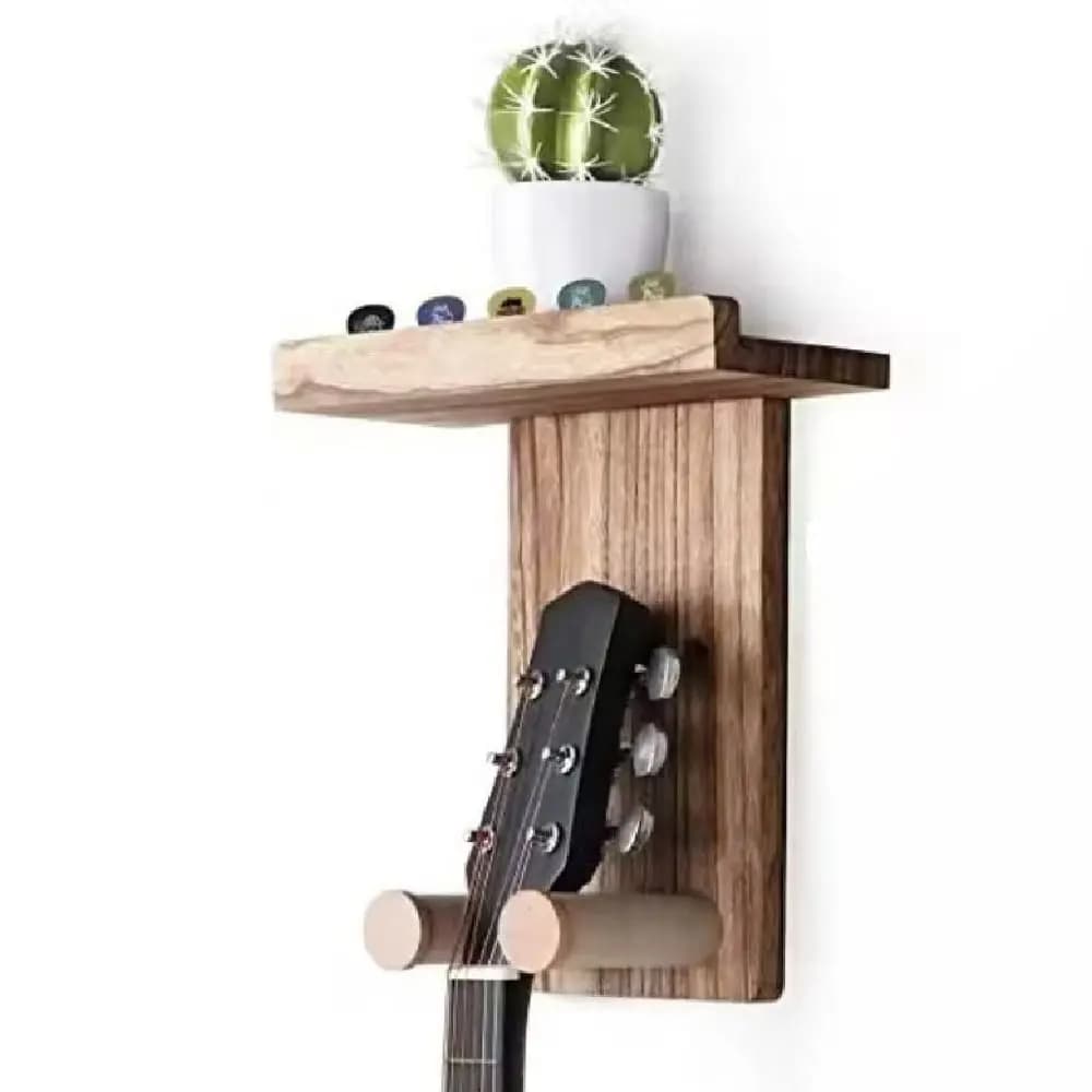 Supporti da parete in legno per chitarre, antigraffio, con mensola, appendi-chitarra, protezione robusta, supporto per ukulele, per negozi di musica