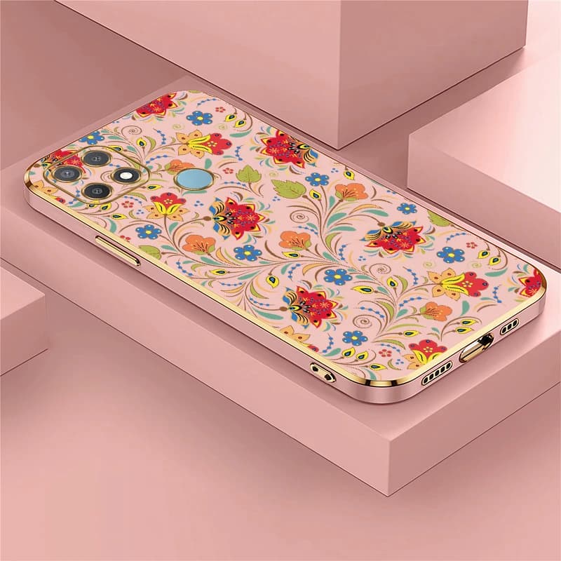 Custodia per telefono con stampa floreale per Infinix Smart 10, cover antiurto placcata per Infinix Smart 8 7 6 HD 5 Pro, in silicone