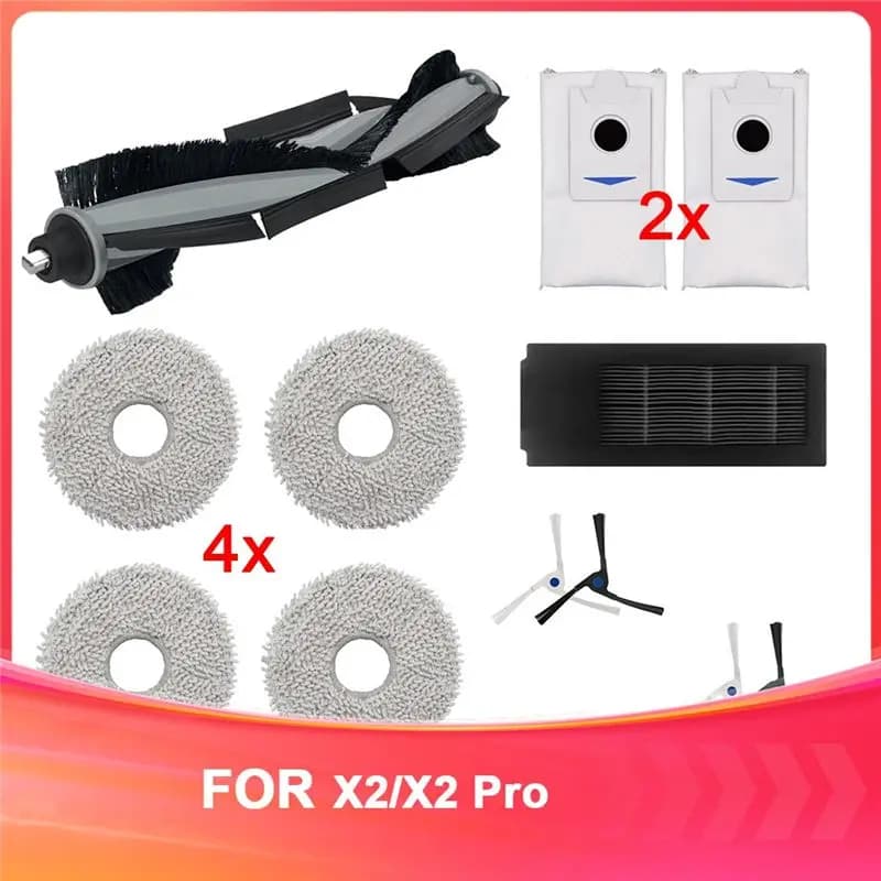 AEE2-Accessori per Robot Aspirapolvere Ecovacs X2/X2 Pro, Ricambi per Robot Aspirapolvere