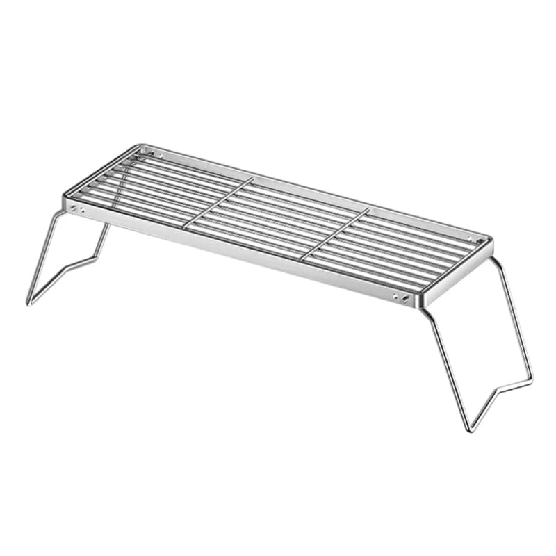 Folding Camping Grills Support 100kg Stainless Steel Texture for Outdoor Cooking