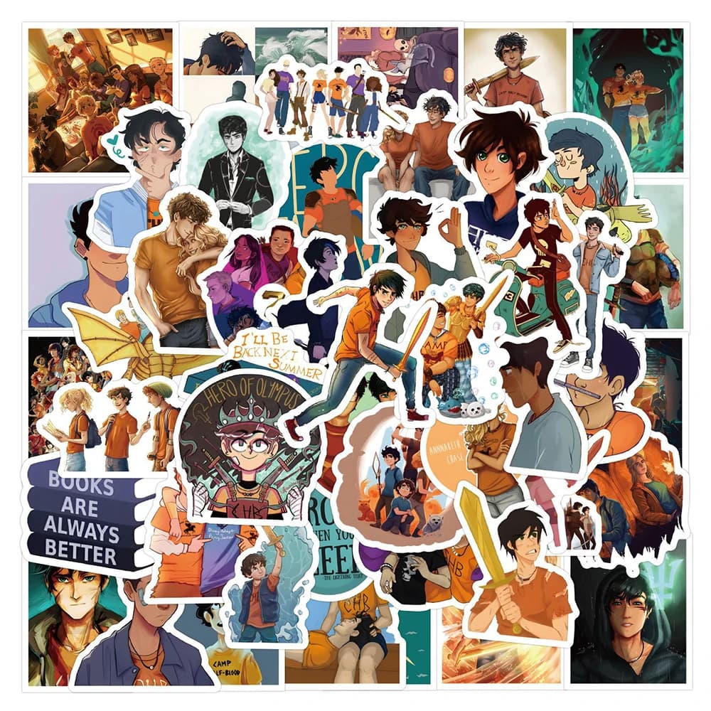 10/30/50 Pezzi Adesivi Cartoon Percy Jackson, Decalcomanie Impermeabili Cool Fai-da-te per Moto, Valigie, Caschi, Bici, Anime, Graffiti, Giocattoli