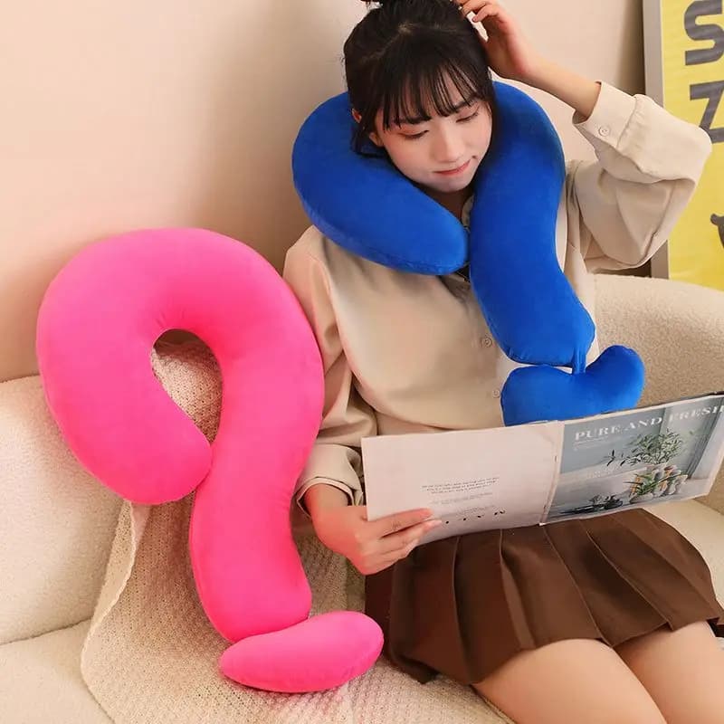 Cuscino con punto interrogativo lungo multifunzionale in velluto morbido cuscino per il collo camera da letto decorazione tessile per la casa