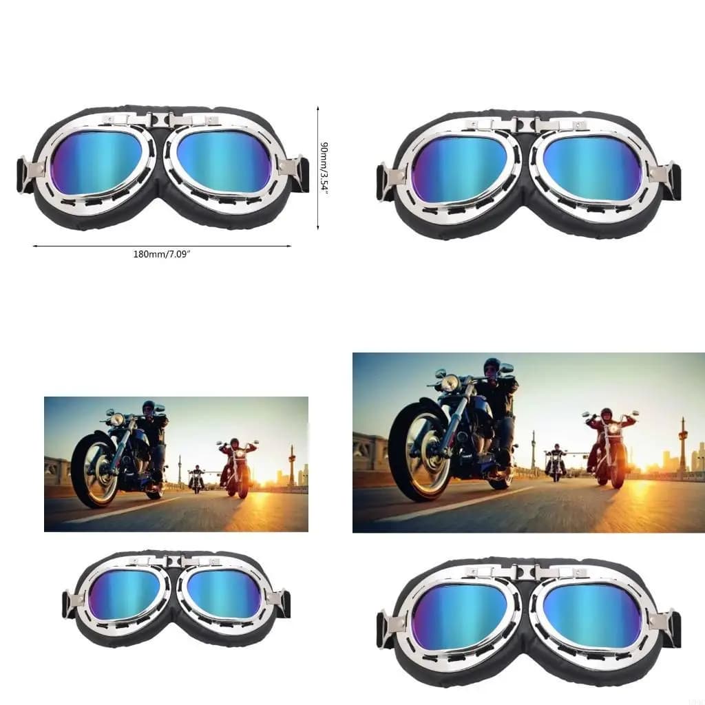 Bike Cycling Vintage Motorcycle Goggles Flying Glasses Ski Eyewear New
