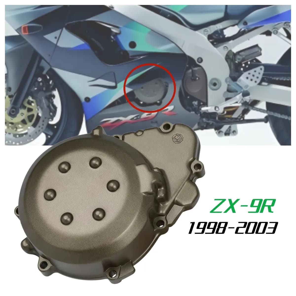 Per Kawasaki ZX9R ZX-9R ZX 9R 1998 1999 2000 2001 2002 2003 Accessori Moto Sinistra Statore Copertura Del Motore.