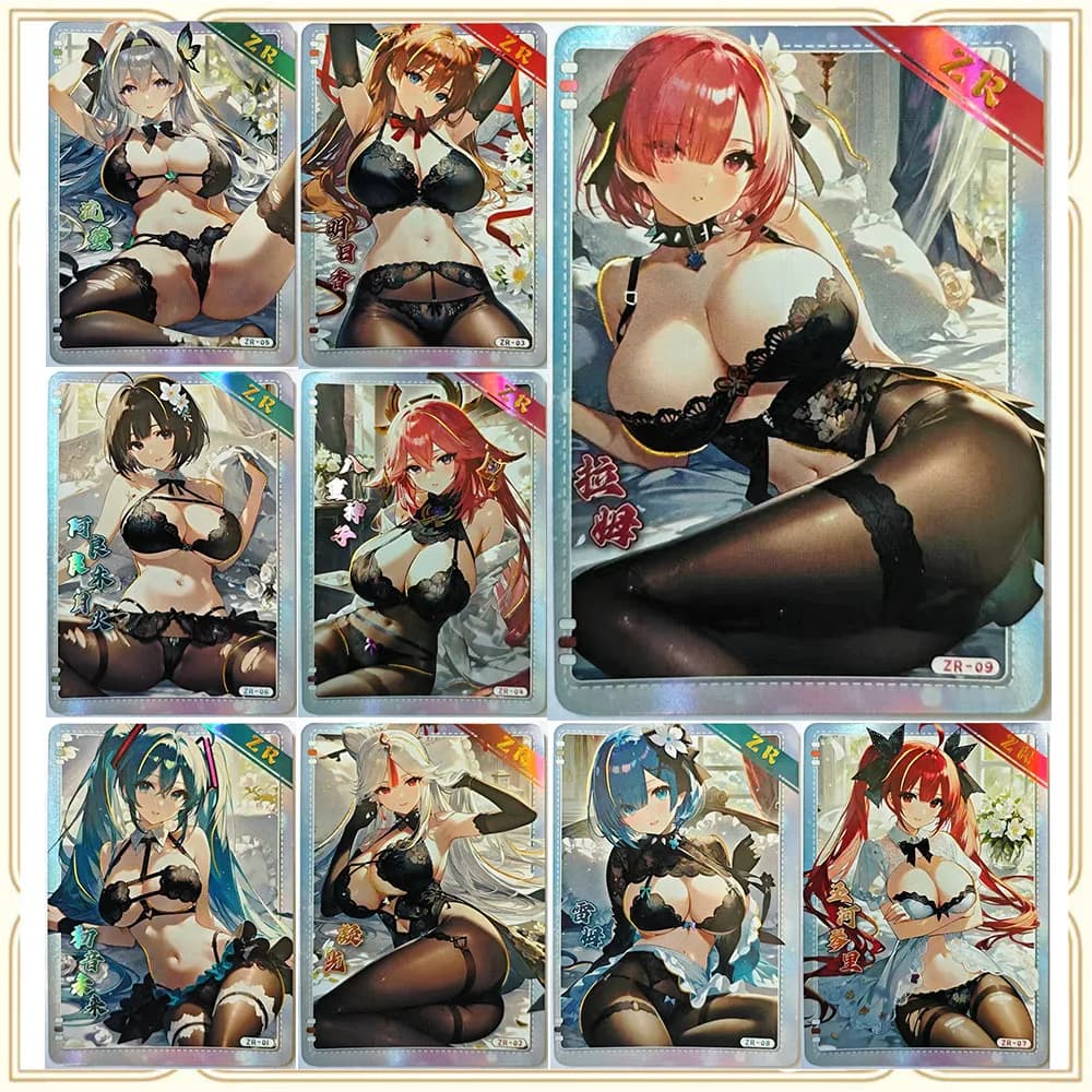 Anime Dea Storia ZR Asuka Langley Soryu Yae Miko Miku Premium Glitter Carta da collezione Regalo di compleanno di Natale Gioco da tavolo