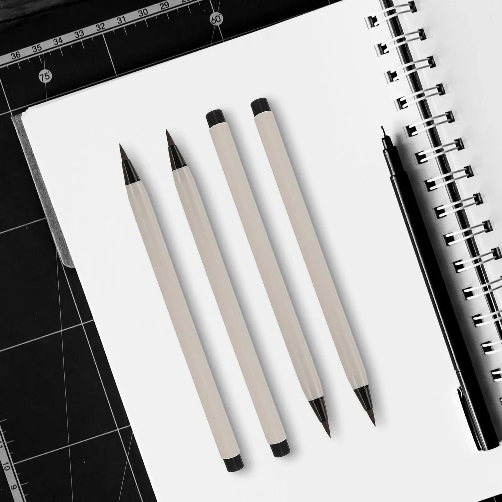 3Pcs Traditional Chinese Calligraphy Brush Set Premium Refillable Writing Brush for Painting Drawing Sumi Beginners and Students
