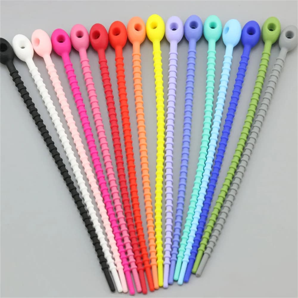 10 Pezzi/Lotto Fascette in Silicone Riutilizzabili Multicolore, Lacci a Torsione per Cavi, Accessori Universali per Cuffie e Cavi Dati