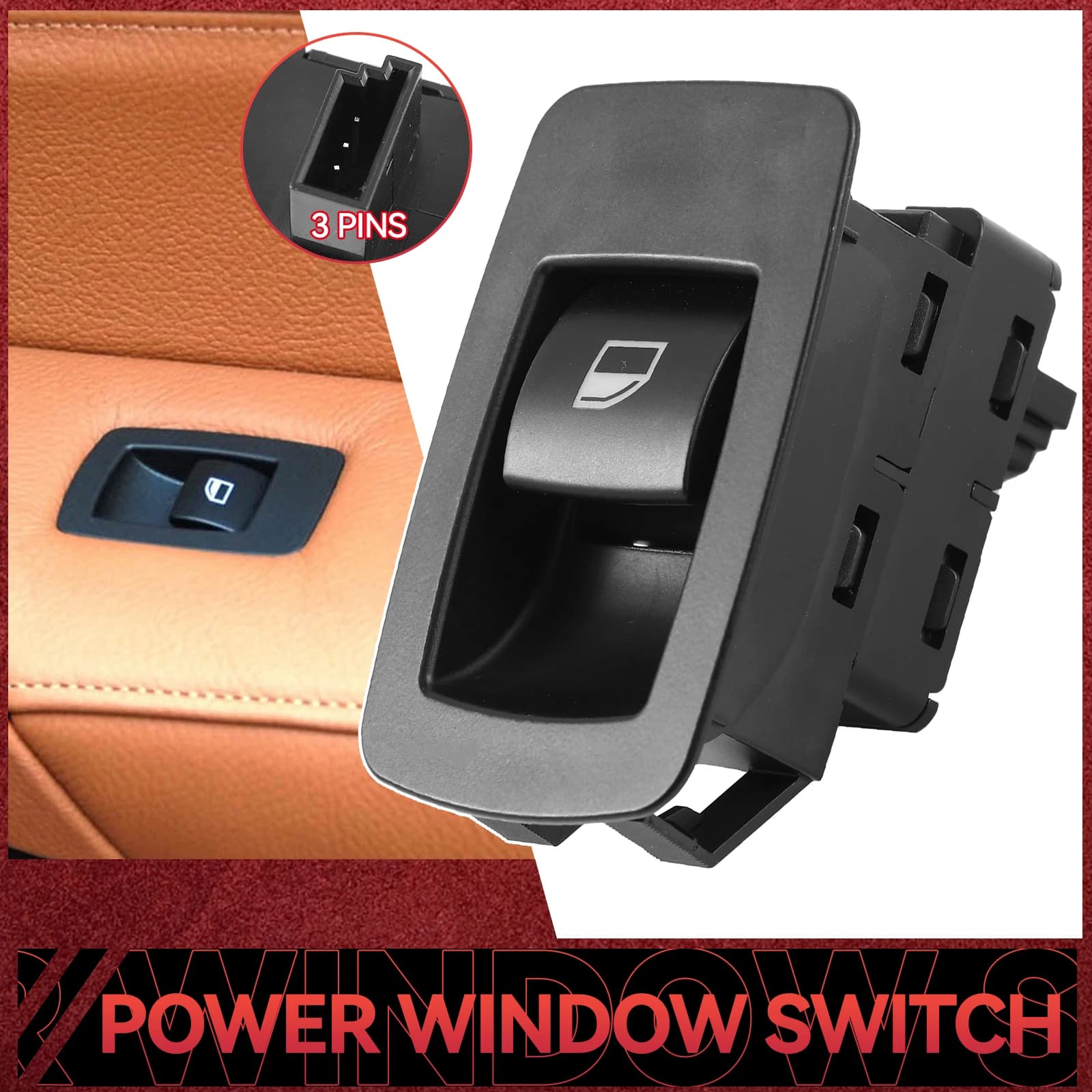 61316945874 Finestra Interruttore di Controllo Passeggero Lato Sollevatore Pulsante Misura Per BMW E87 3er E90 E91 316i 318i X3 E83 X5 E70 E71 6945874