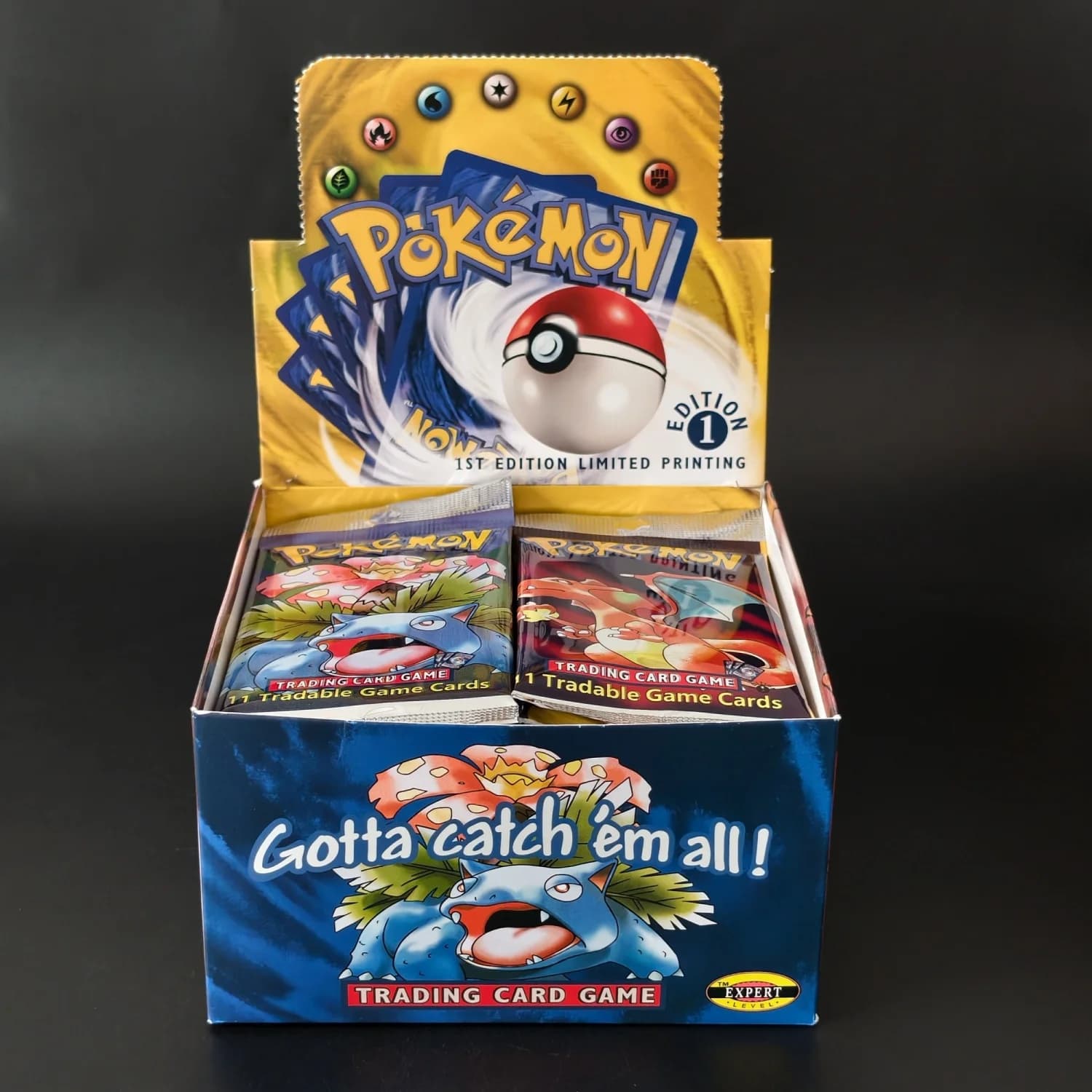 1Box/360PCS Self Made Proxy English 1999 Base Set 1st Edition Charizard Venusaur Blastoise Anime Game Card Toy
