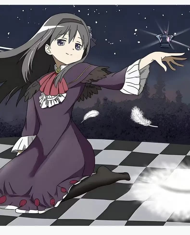 L'abito cosplay e il set di Halloween nello stesso stile di Homura Akemi dell'anime