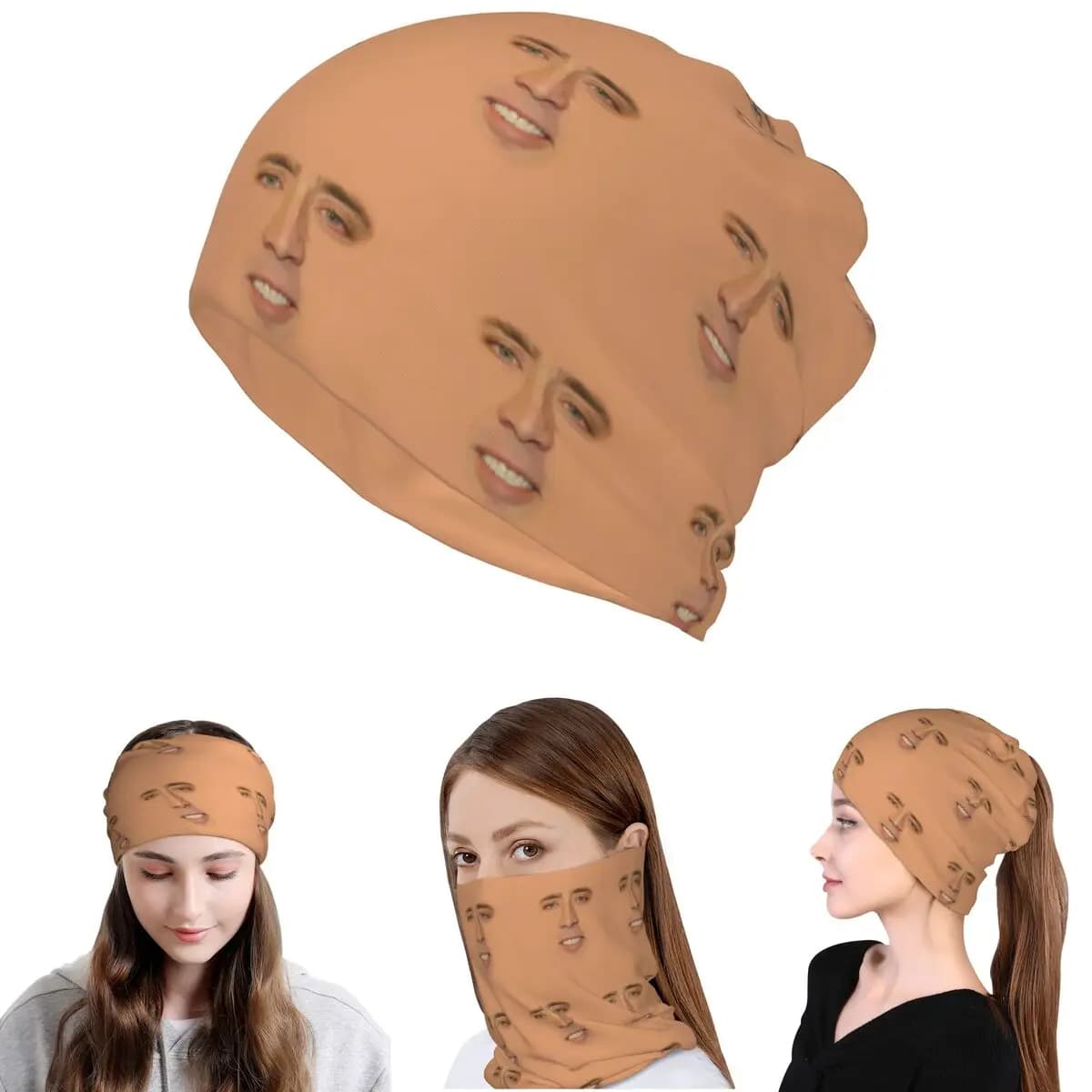 Bandana multifunzione Nicolas Cage, copricollo, maschera, sciarpa, balaclava, berretto traspirante per uomo, donna, adulto