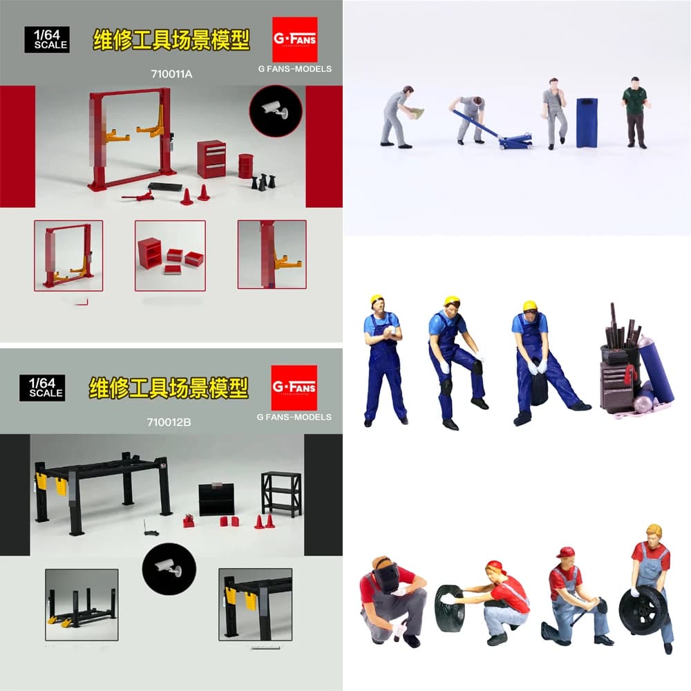 1/64 Diorama Garage Kit Modello Resina Minifigure Action Figure Arquitectura Giocattoli Artigianali Juguetes FAI DA TE Ornamento Collezione Hobby
