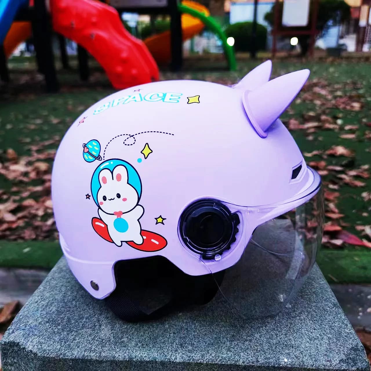 Unisex All-Season Parent-Child Helmet - Cute Cartoon Half Helmet for Electric Bike Riding