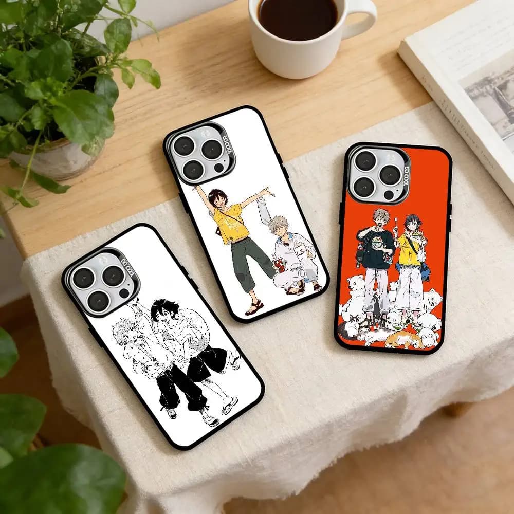 Custodia per telefono Forever Together Shun x Mio per iPhone 17, 16, 15, 14, 13, 12, 11 Plus, Pro Max, XS, Cover colorata argento