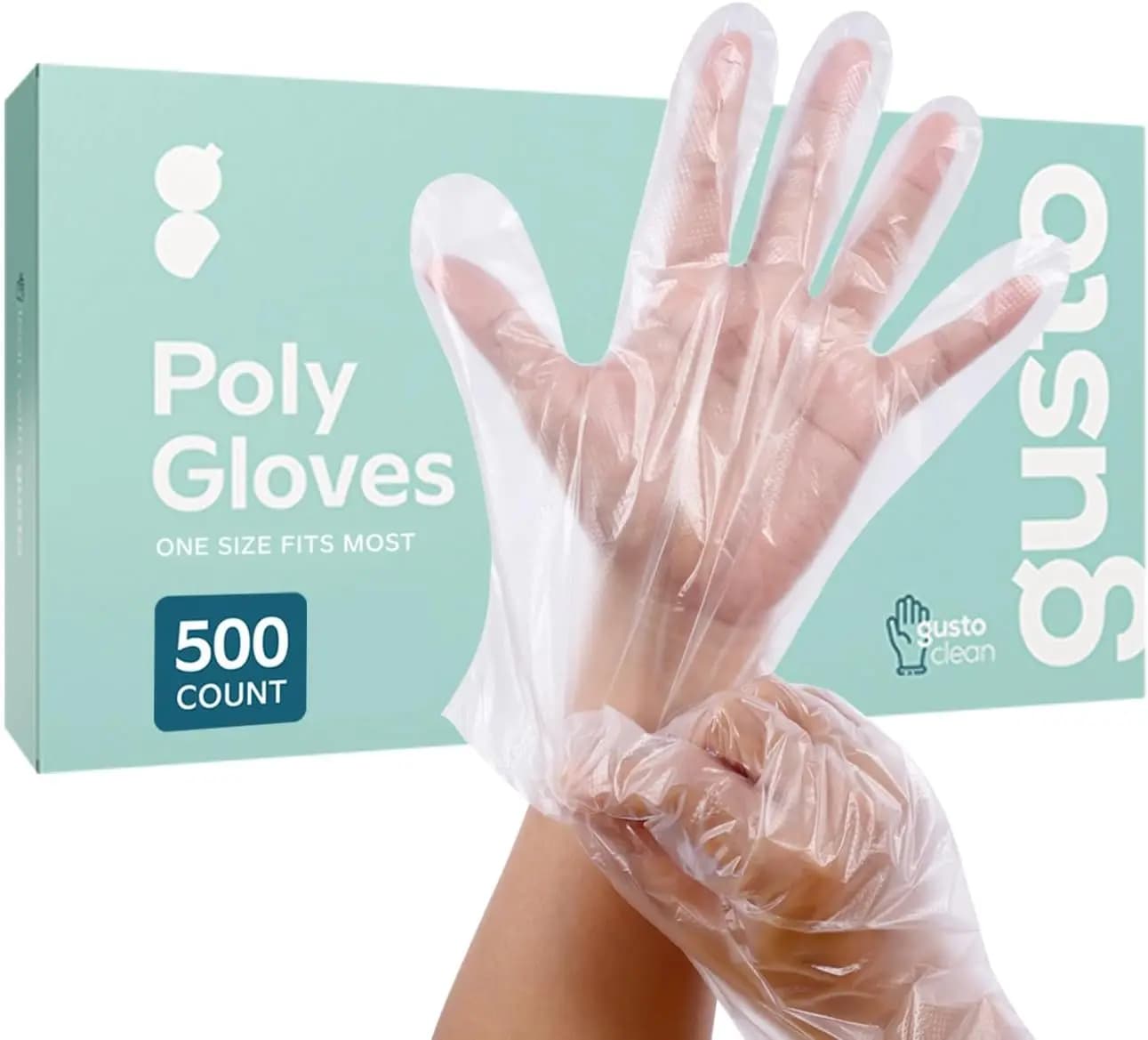 Disposable Poly Gloves for Food Prep, Cooking & Service – Clear, Latex & Powder Free, One Size