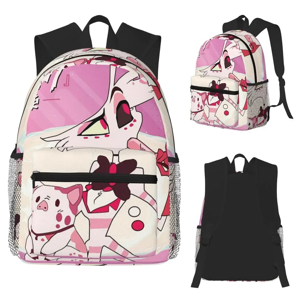 Angel Dust Pet Skyness Hazbin Zaino per studenti Borsa da scuola Zaino da viaggio per ragazzi e ragazze Borsa da viaggio alla moda Borse a tracolla