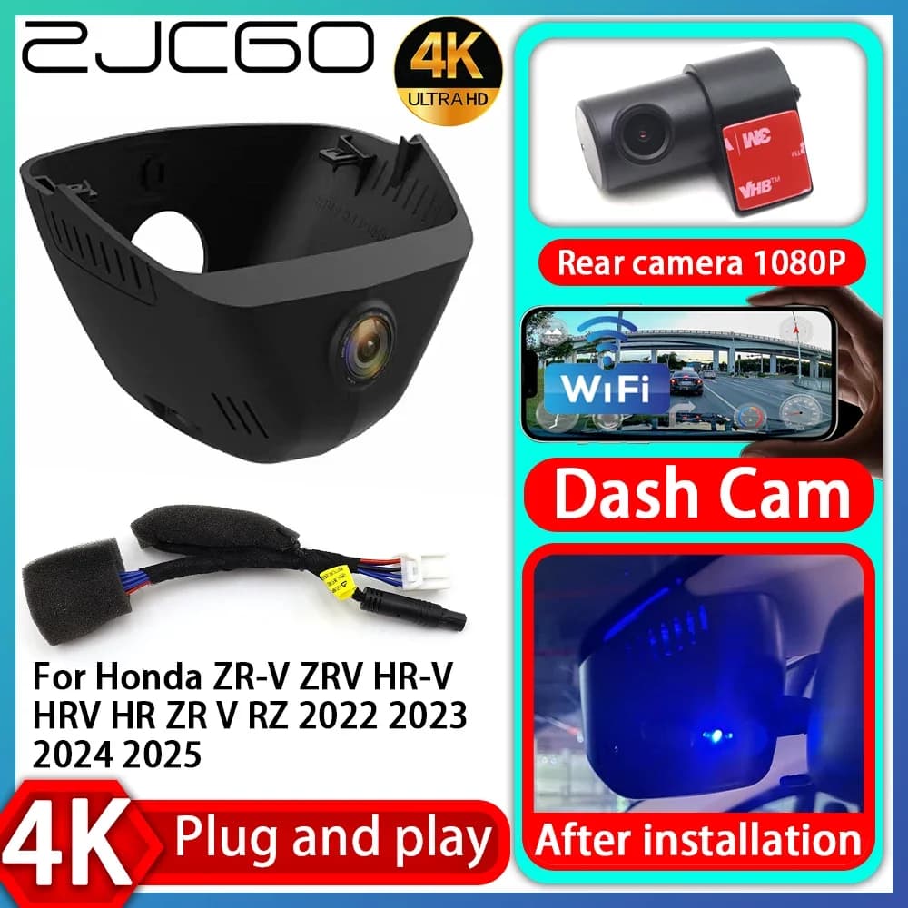 ZJCGO UHD 4K 2160P Telecamera DVR Plug and Play per Auto, Registratore Video per Honda ZR-V ZRV HR-V HRV HR ZR V RZ 2022 2023 2024 2025