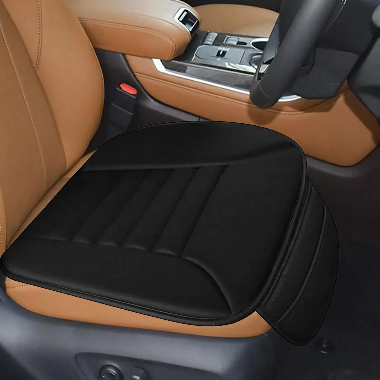 Universal Protective Seat cushion in Memory Foam, Easy to Install, Black, for Vehicles, Office chairs and Gaming seats