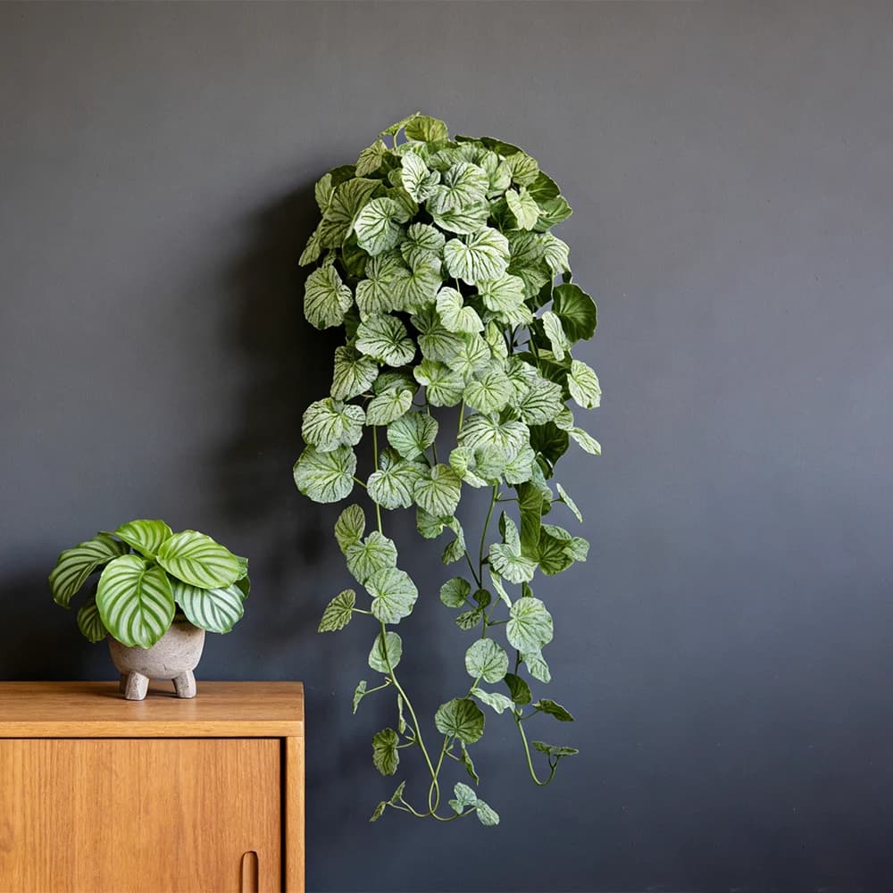 Piante artificiali di begonia da 40-100 cm, piante finte pendenti, piante di magnolia in seta, foglie di crabapple da appendere alla parete per decorazioni domestiche e da giardino