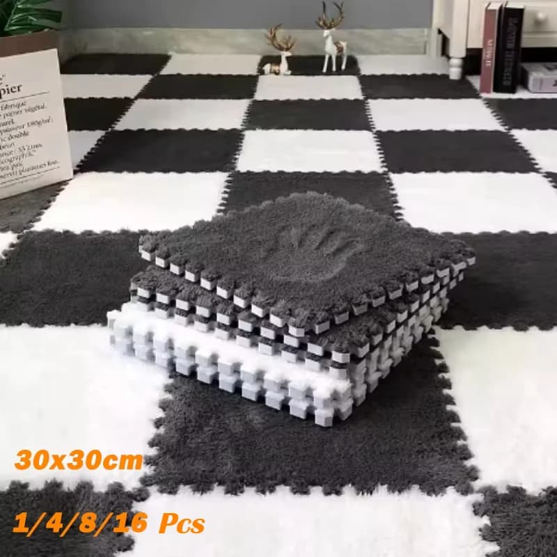 1/4/8/16 pezzi peluche puzzle schiuma tappetino EVA schiuma puzzle tappeto camera da letto soggiorno decorazione area ad incastro tappeti 30*30 cm