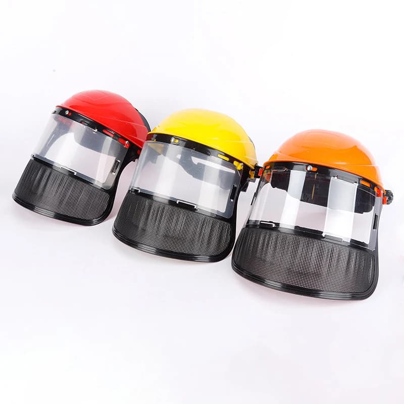 【LM】Garden Grass Trimmer Weed Wacker Safety Helmet Hat With Full Face Mesh Mask For Logging Brush Cutter Forestry Protection