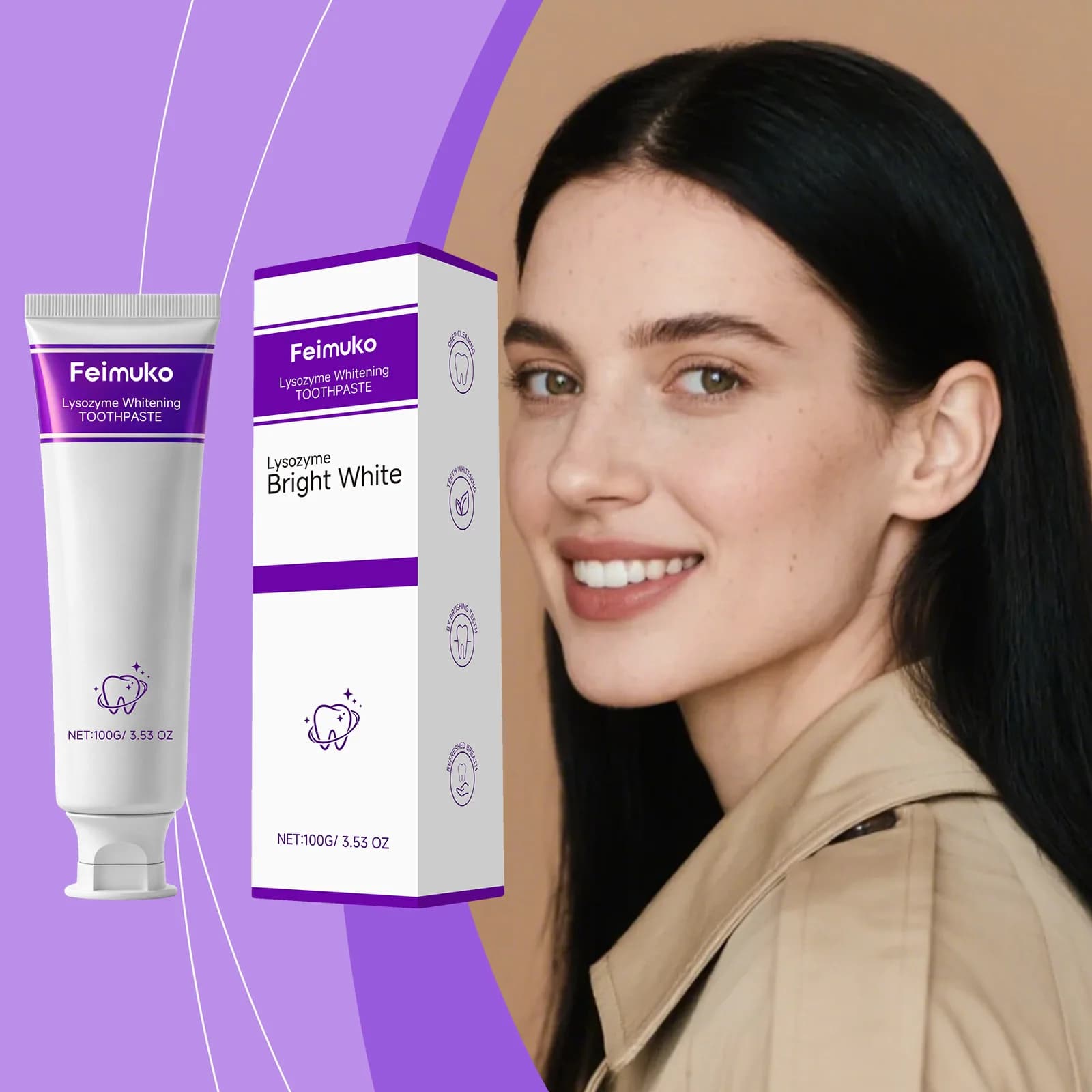 Whitening Toothpaste Anti-Yellow Teeth Stain Removal Deep Clean Long Lasting Fresh Breath Daily Teeth Brightening Gum Care