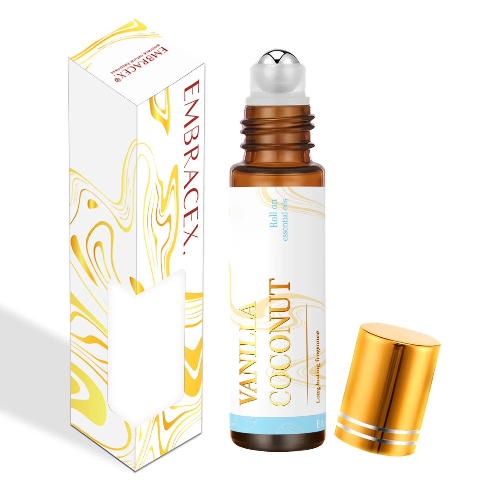 10ml Coconut Vanilla Essential Oil Fragrance Essential Oils Roll-On Long Duration Perfume Gifts for aromatherapy Auto