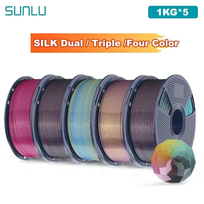 SUNLU 3D Printer Filament SETA/Doppio/Triplo/Quattro colori 5 kg Coil 1,75 mm 1000 g (2.2 lbs) Filament ordered for most FDM printers