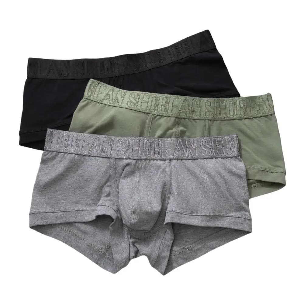 SEOBEAN Men's Boxers Cotton Underwear Boxer Shorts Sexy Men Boxer Briefs Solid Color Underpants Boxer For Man