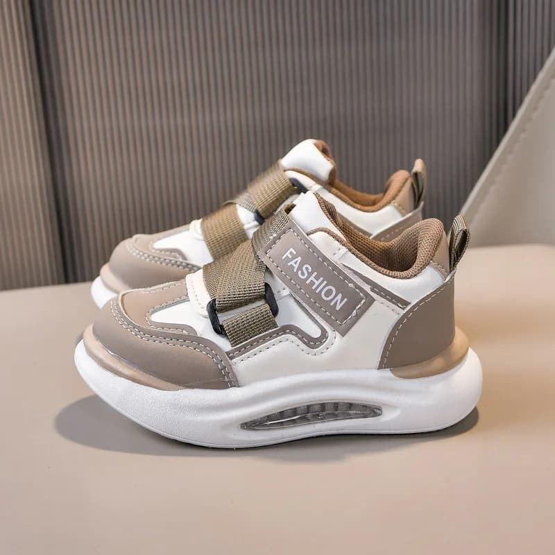 Kids Sneakers High Quality Leather Light Running Shoes for Girls Boys Sport Toddler Shoe Slip on Footwear Age for 1-6 Children