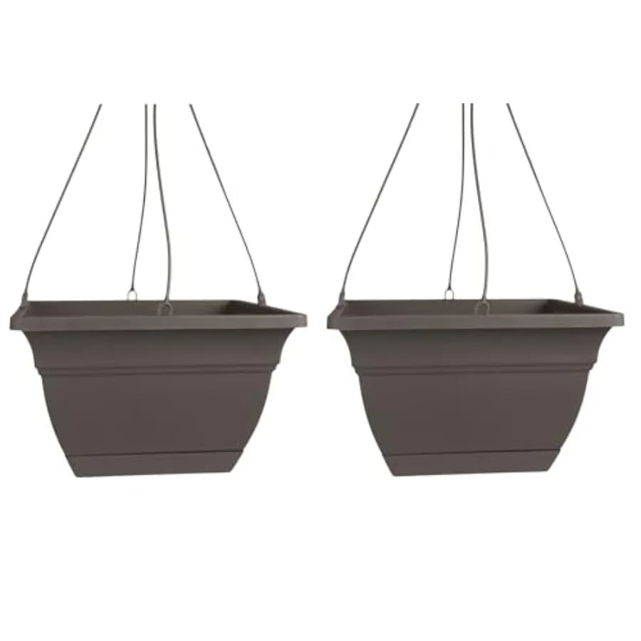 Fioriera Sospesa Quadrata Eclipse per Piante da Interno - Vaso per Piante Sospeso Contemporaneo con Sottovaso Integrato - Leggero e Resistente ai Raggi UV