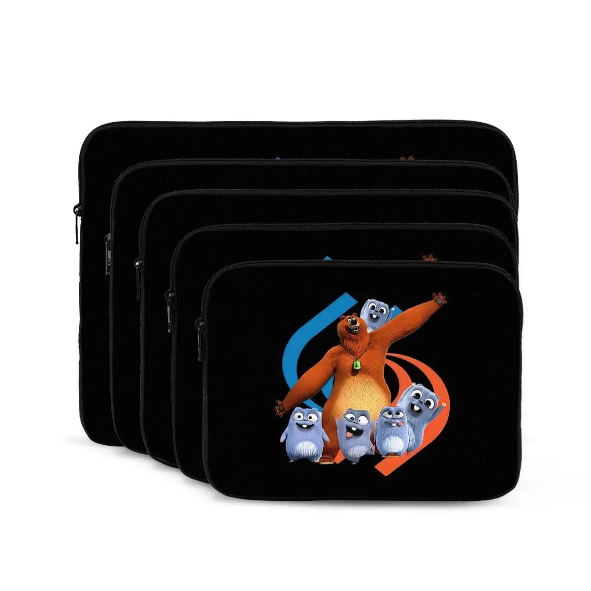 Orso e Lemmings, borsa per laptop con girocollo per bambini, custodia per notebook, custodia antiurto per tablet
