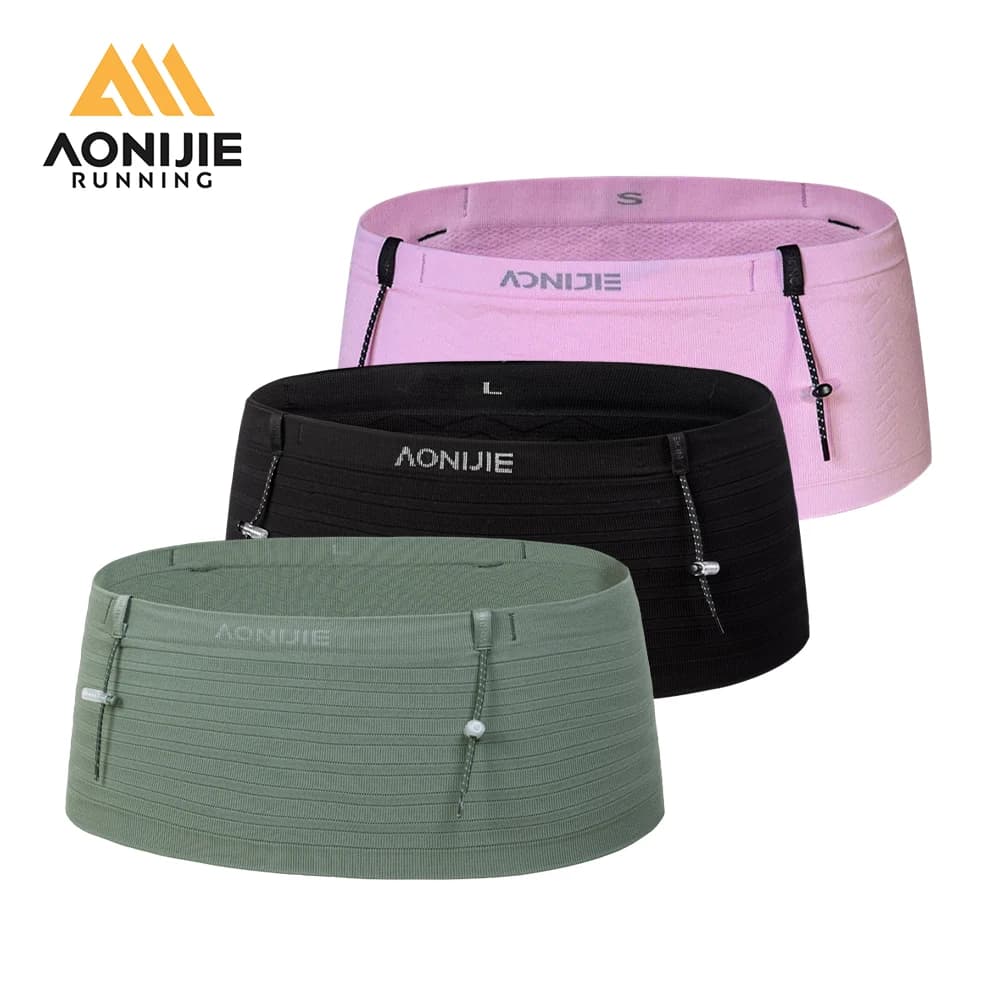 AONIJIE W8116 Elastic Sports Waist in Fabric Running Waist Belt with race number for triathlon Marathon Mountaineering Cycling