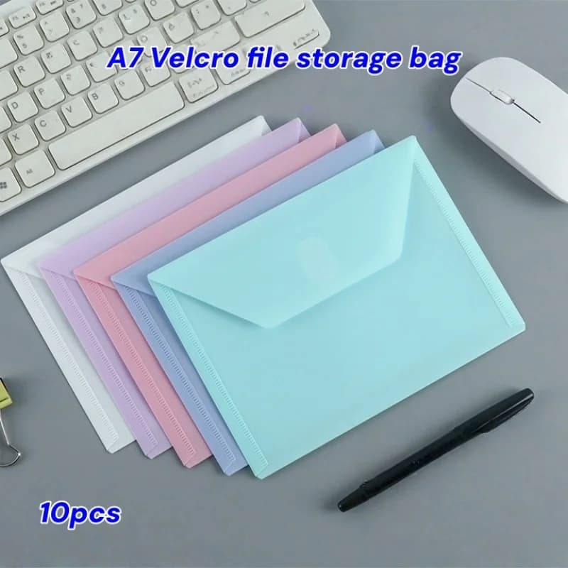 Clear soilder color Plastic File Folder Bag Office Document Folder Student Stationery Bag File Organizer Reusable File package