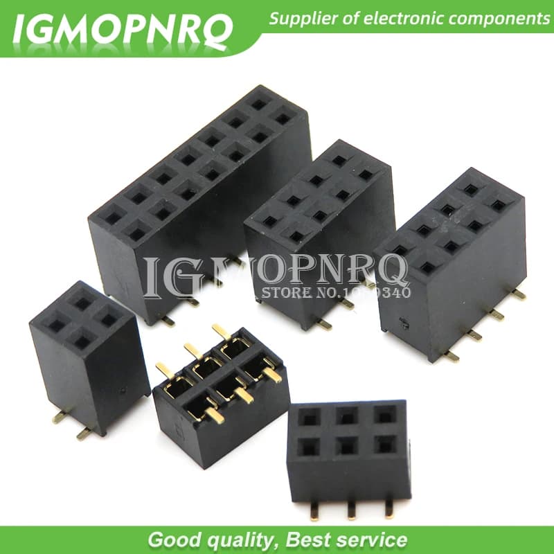 10PCS SMT 2.54mm doppia fila femmina PCB Board Pin Header socket connettore Pinheader 2*2/3/4/6/10/12/16/20/40Pin per Arduino