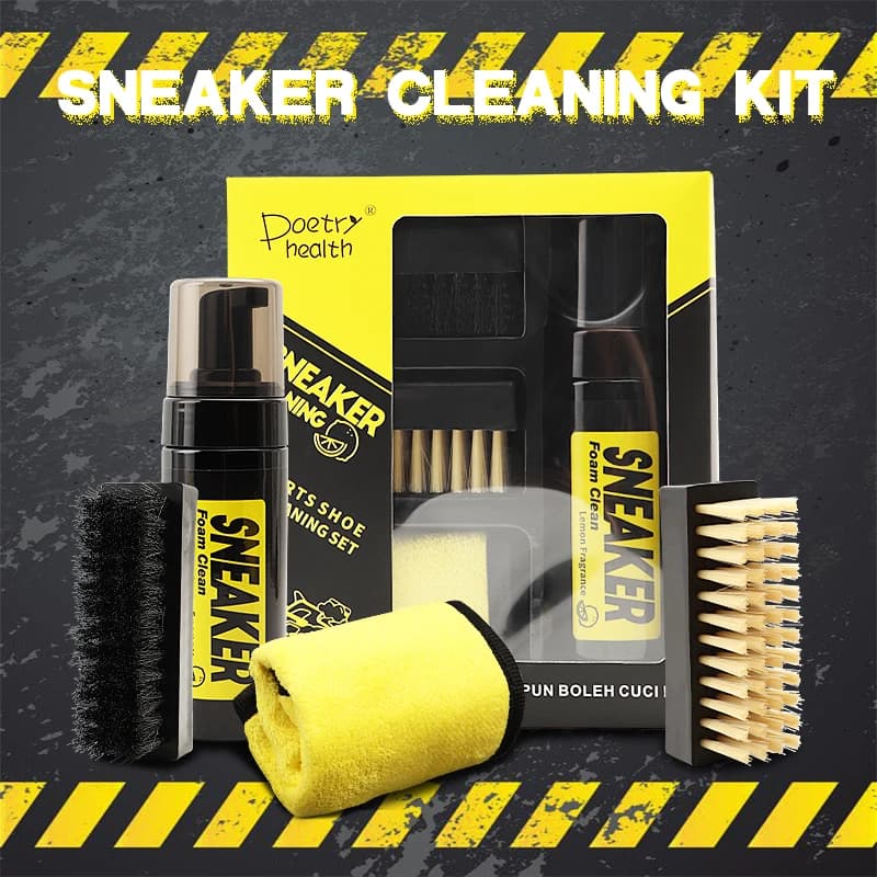 Nuovo Kit per Pulizia a Secco di Scarpe Bianche, Detergente in Schiuma Senza Acqua da 150ml con Spazzola e Panno, Kit Tutto in Uno per Scarpe