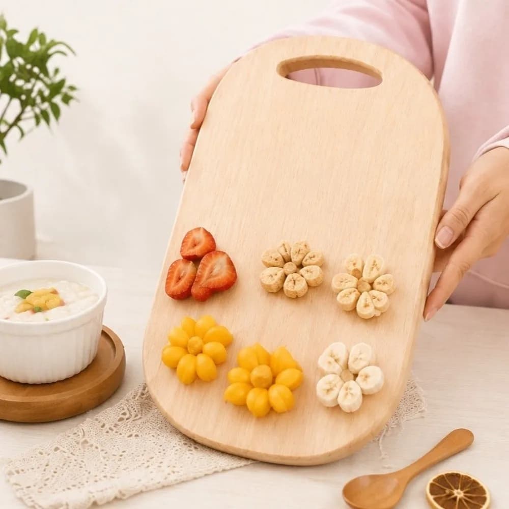Food Board Solid Wood Wooden Cutting Board Non-Slip Retro Cheese Board Heat-Resistant Thickened Chopping Board Vegetable Cutting