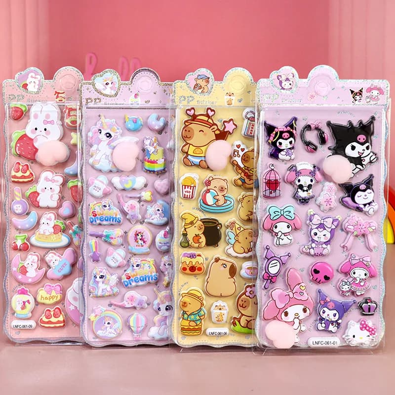 Adesivi 3D Kawaii Morbidi e Gonfiabili a Forma di Glutei Kuromi Crayon Shin-chan, Decorazioni in Rilievo per Quaderni Fai-da-te, Valigie e Custodie per Telefono