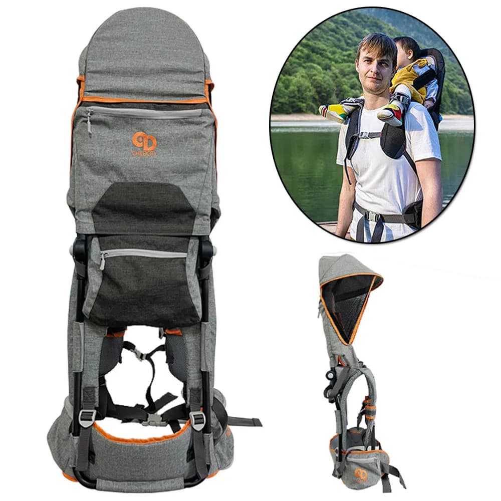 Nuovo Marsupio Porta Bambino con Seduta Regolabile, Tettuccio Parasole e Funzioni di Sicurezza Avanzate per il Trasporto di Bambini all'Aperto