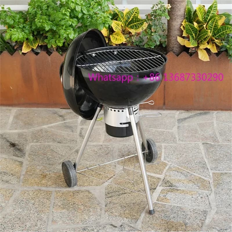 Coal barbecue, barbecue with black kettle, charcoal grill