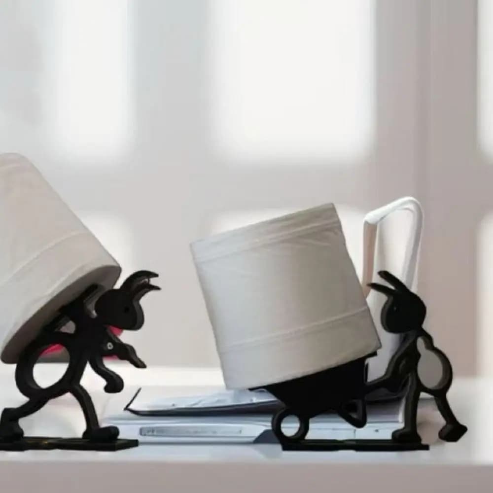 Portarotolo di carta igienica a forma di formica stampato in 3D, in plastica nera, simpatico porta salviette decorativo, regalo per le feste
