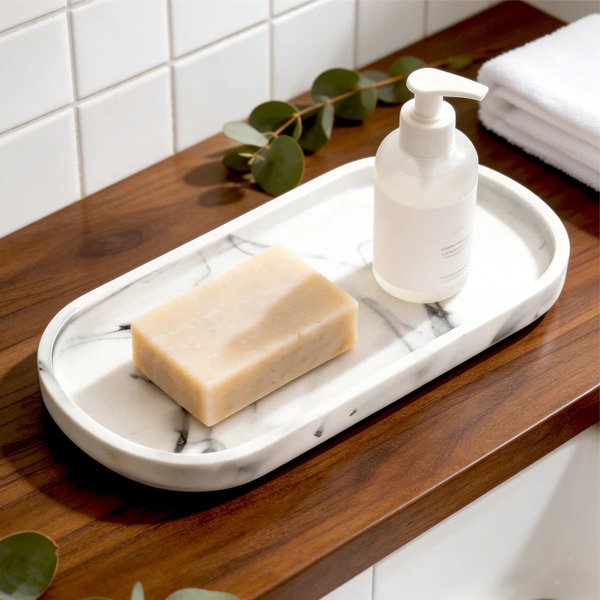 Vassoio ovale per dispenser sapone, vassoio da bagno, vassoio da cucina da 25 cm, vassoio in silicone per bagno, vassoio per serbatoio WC