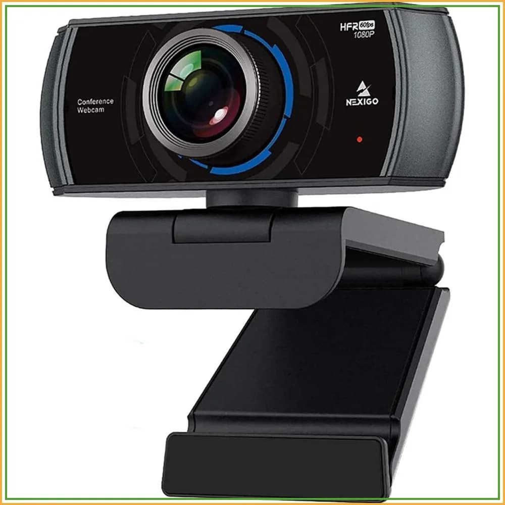 1080P 60FPS Webcam with Dual Noise Reduction Mics, 120° Wide-Angle for Zoom/Skype/FaceTime/Teams, PC Mac Laptop Desktop