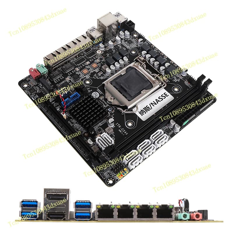 Nuovo C246 Black Synology FlyCow ITX Soft Router NAS Storage Server a Basso Consumo con Scheda Madre B250/C236