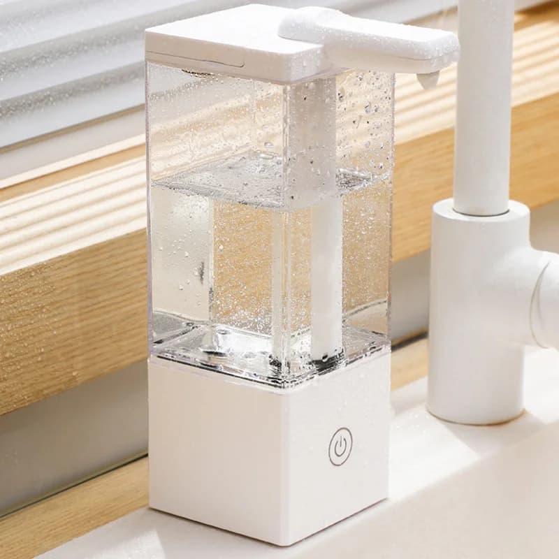 Dispenser di Sapone Automatico Ricaricabile con Sensore, Erogatore di Liquidi Senza Contatto per Cucina, Bagno, Igienizzante Mani, Shampoo, Doccia