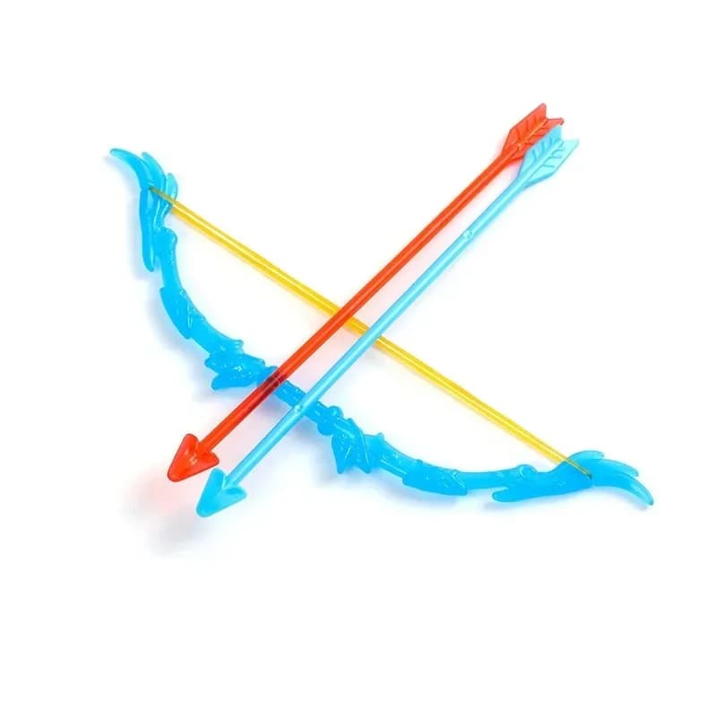 Bambini piccoli arco e frecce giocattoli sportivi all'aperto giocattoli di plastica di cristallo per bambini giocattoli divertenti all'aperto Mini freccia con fiocco con elastico