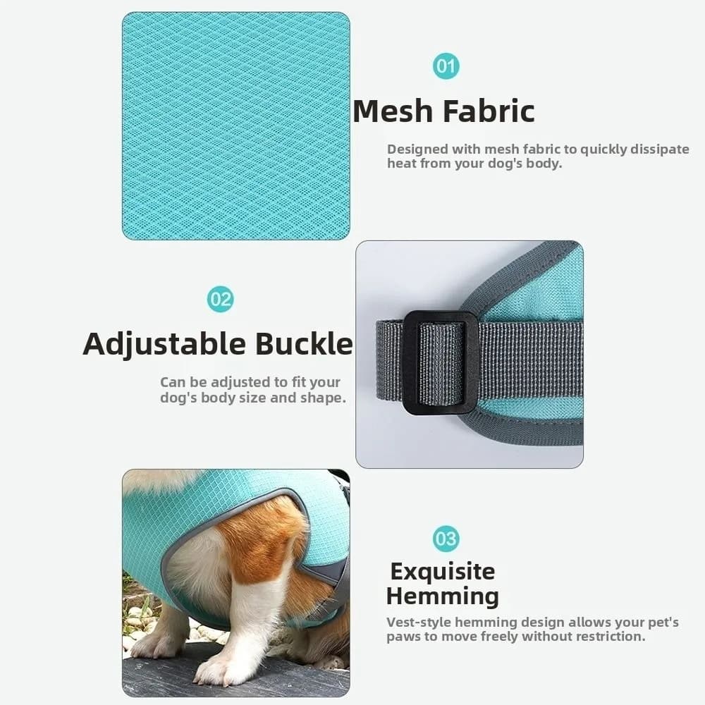 New Breathable Dog Cooling Vest Lightweight Adjustable Dog Cooling Jacket Cooling Vest Harness Outdoor Activities