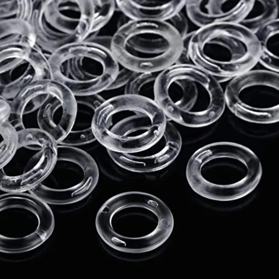 100 Pieces Roman Blind Curtain Rings, O-Rings Plastic Rings for Roman Shades Transparent, 13 mm